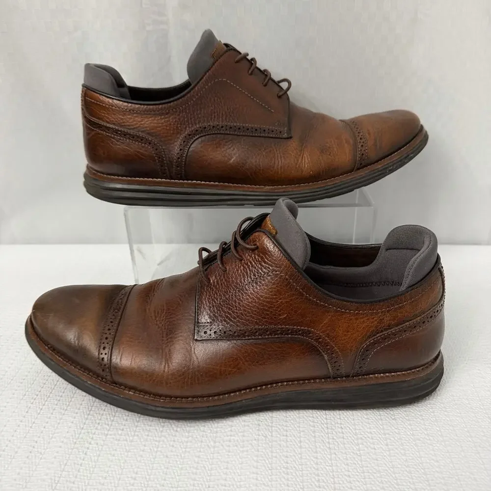 Martin Dingman Shoes Mens 11.5 M Countryaire Pebble Grain Cap Toe Brown Leather